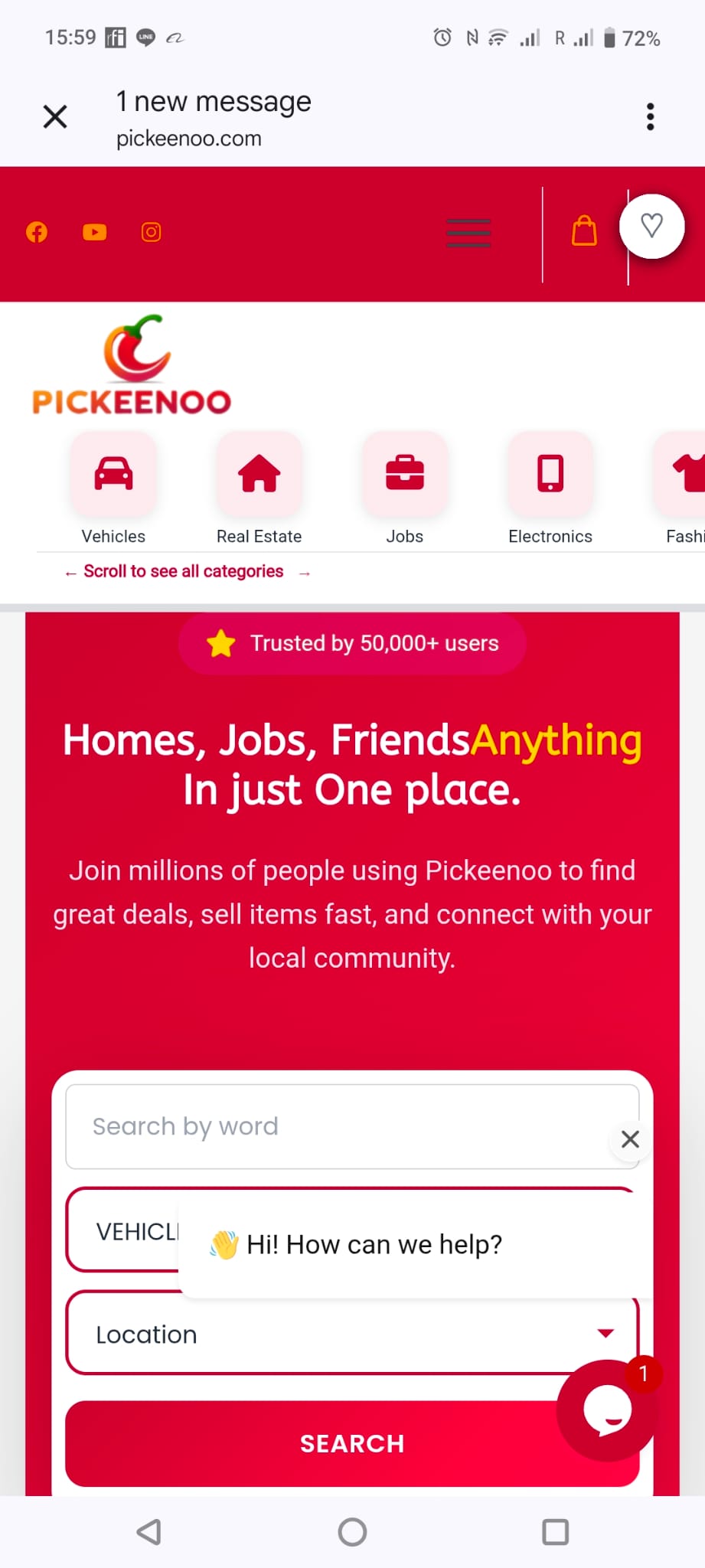 Pickeenoo Global Classifieds Screenshot